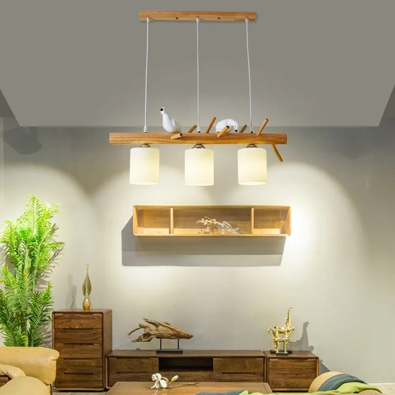 Lustre en Bois Créatif et Moderne