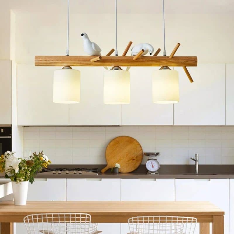 Lustre en Bois Créatif et Moderne