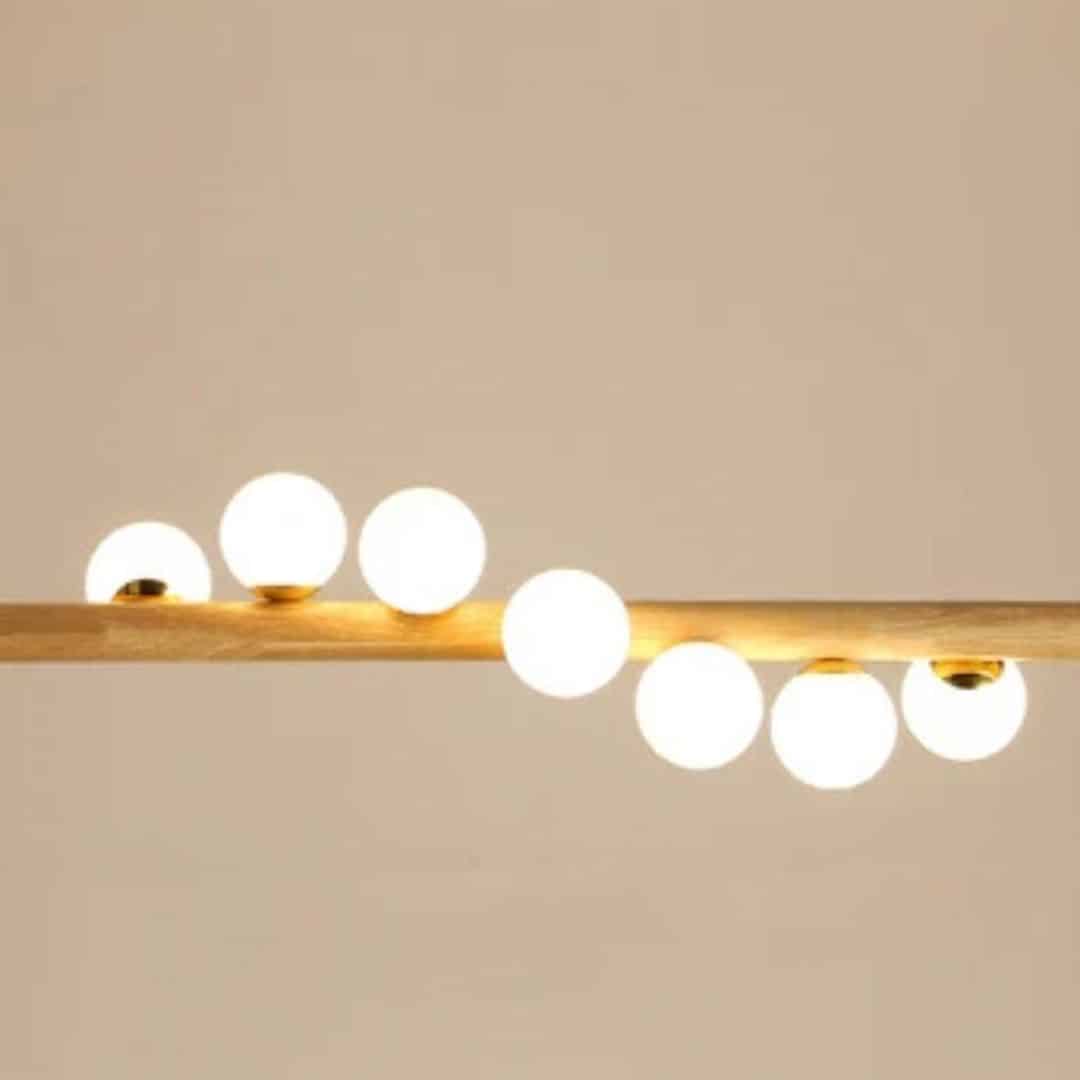 Lustre en Bois Nordique avec 7 Boules