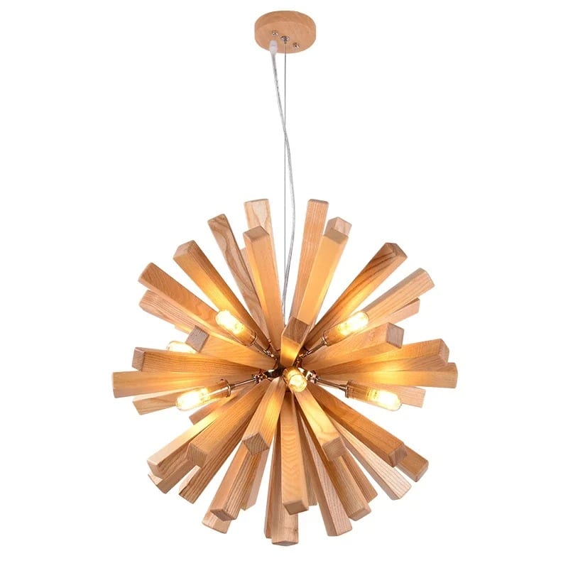 Lustre en Bois Original et Décoratif