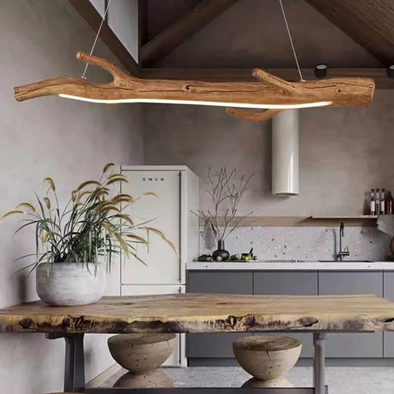 Lustre Effet Bois pour une Décoration Vintage