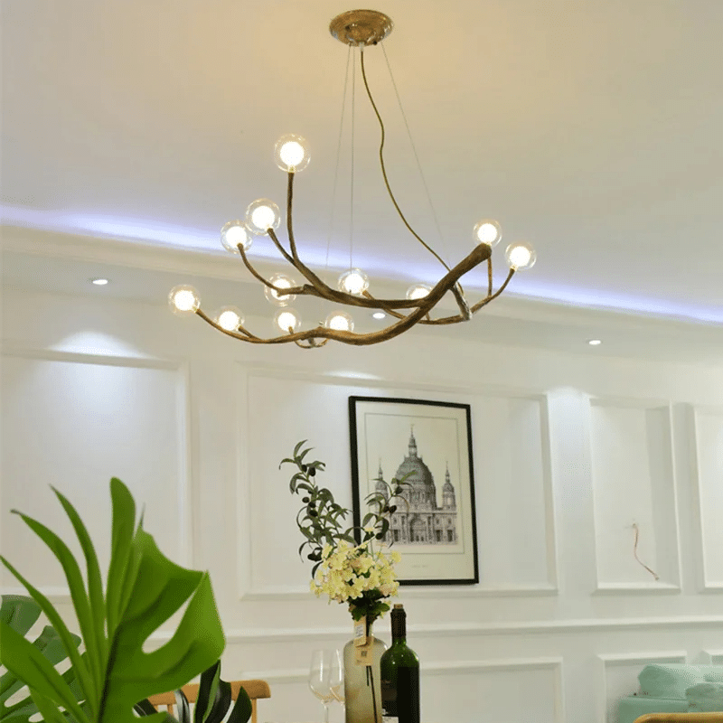 Lustre Effet Bois en Forme de Branche