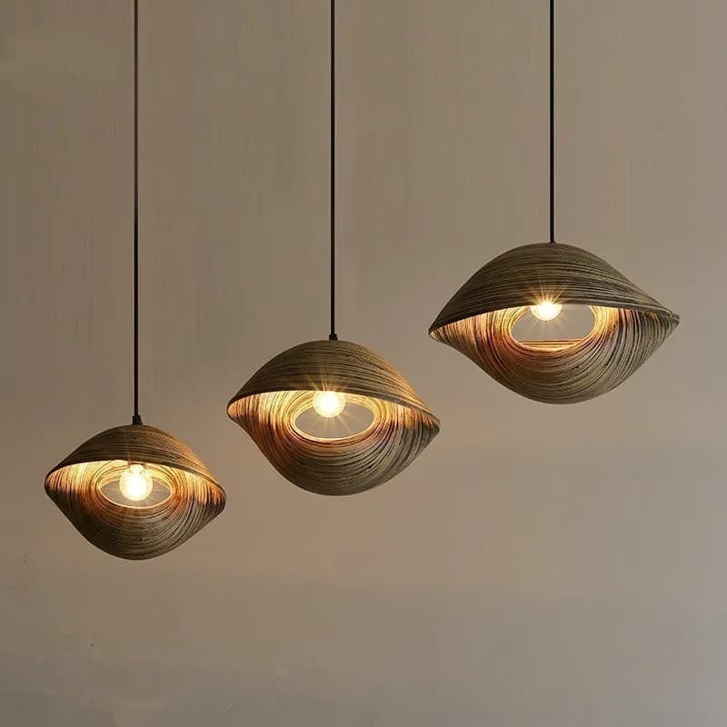 Lustre Effet Rotin en Forme de Coquillage