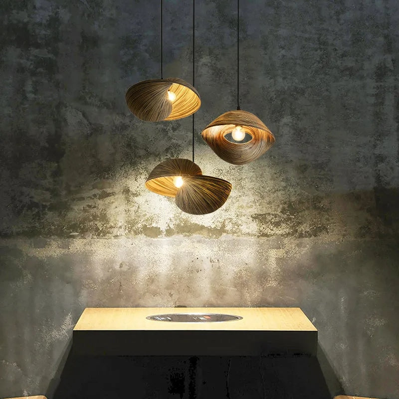 Lustre Effet Rotin en Forme de Coquillage