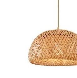 Lustre en rotin demi globe
