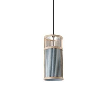 Lustre en rotin forme cylindrique