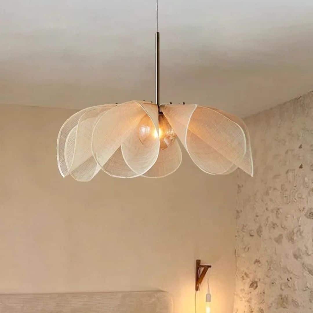 Lustre en Tissu en Forme de Fleur