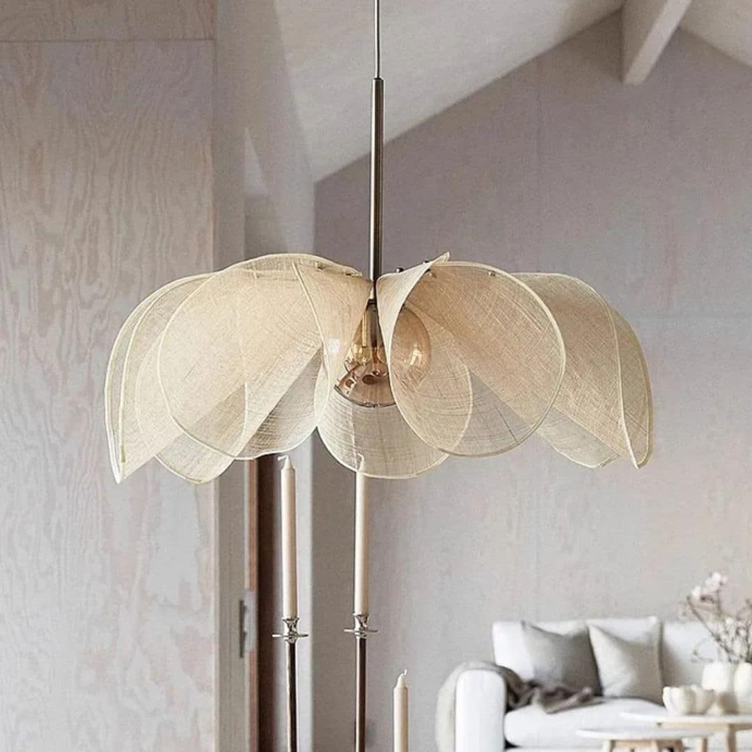 Lustre en Tissu en Forme de Fleur