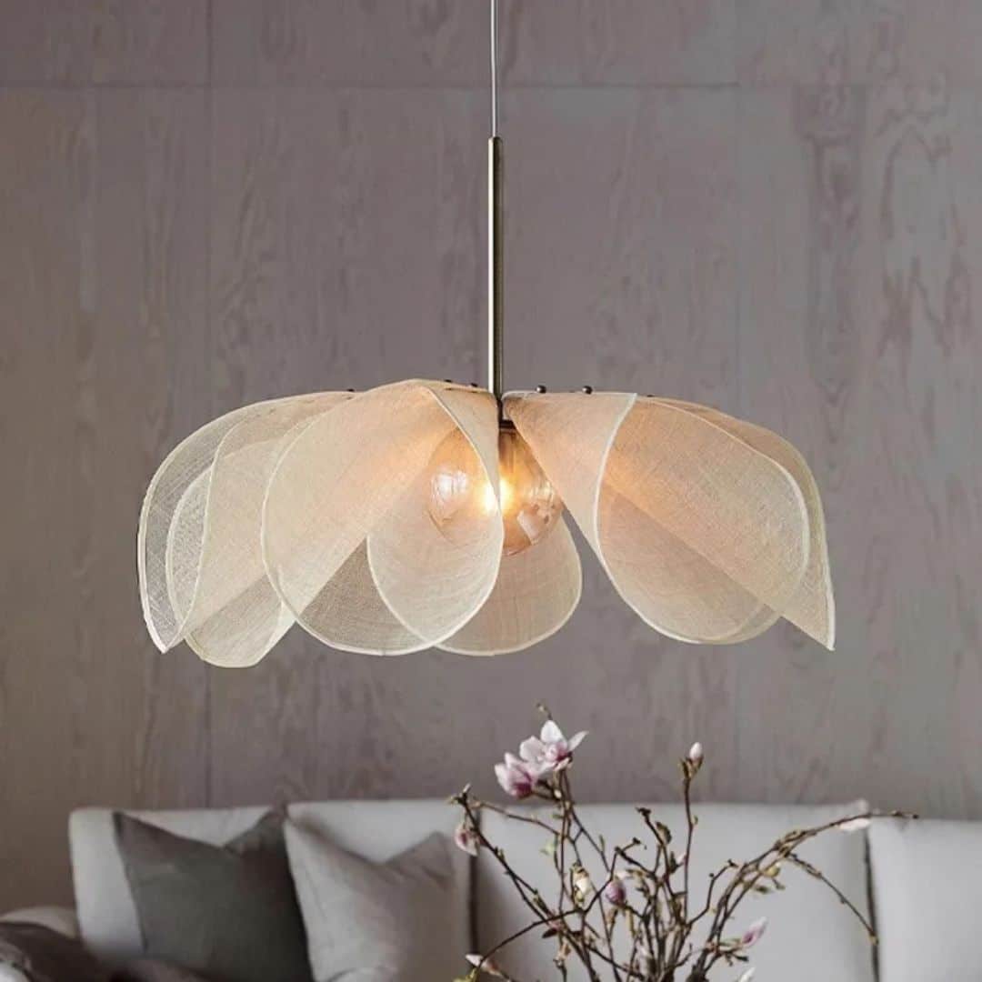 Lustre en Tissu en Forme de Fleur