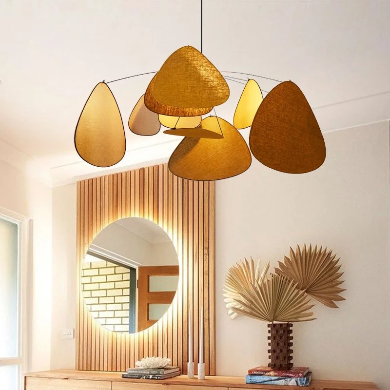 Lustre en Tissu à Pétales Flottants