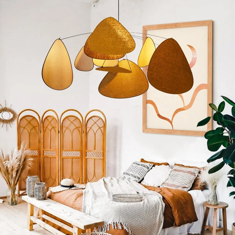 Lustre en Tissu à Pétales Flottants