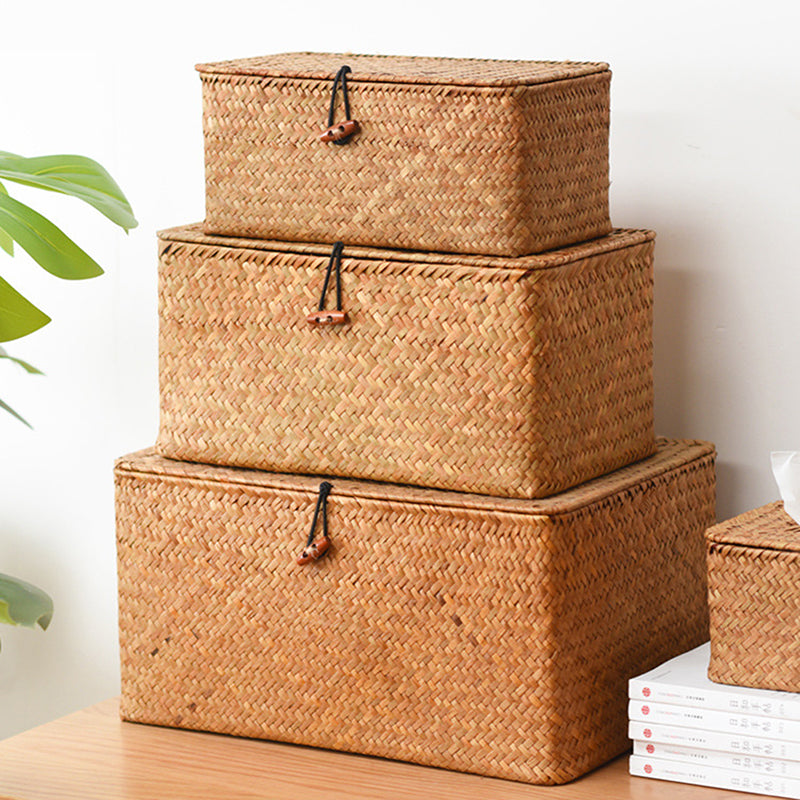 Malle 3 formats en rotin naturel