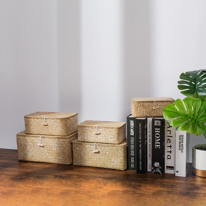 Malle multifonctions 5 formats en rotin blanc