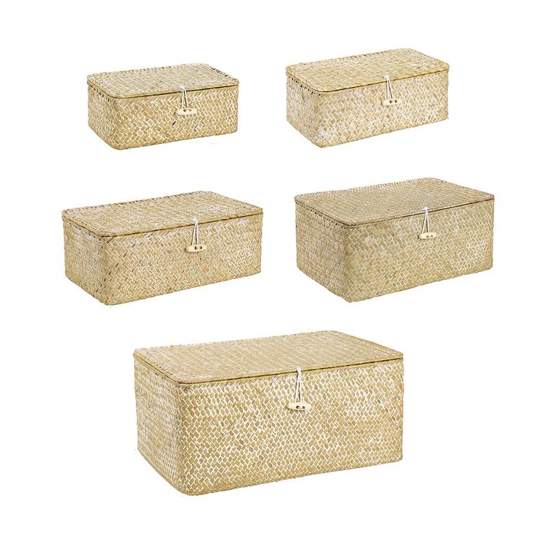 Malle multifonctions 5 formats en rotin blanc