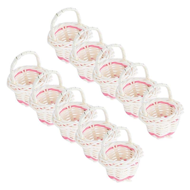Mini panier de fleurs tissé à la main, 10 pièces