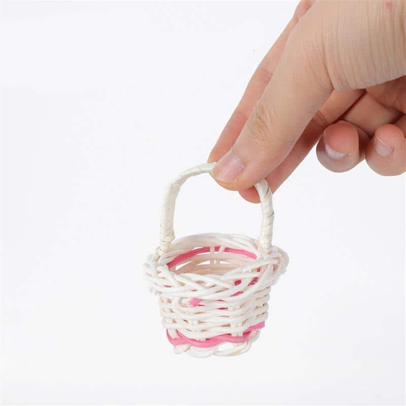 Mini panier de fleurs tissé à la main, 10 pièces