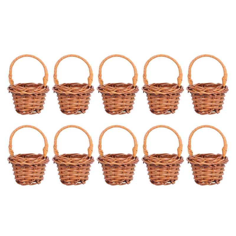 Mini panier de fleurs tissé à la main, 10 pièces
