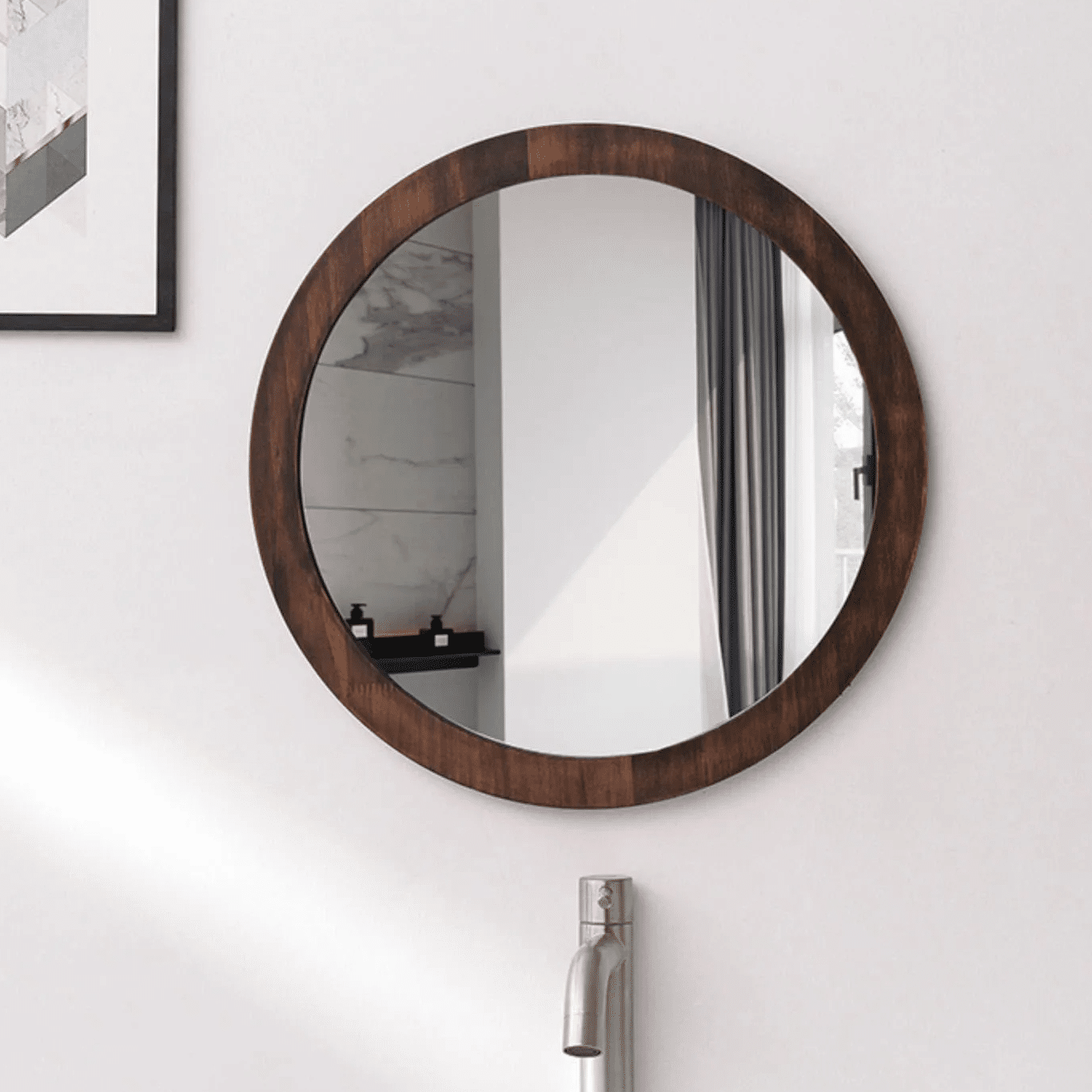 Miroir Bois Mural de Courtoisie Style Minimaliste