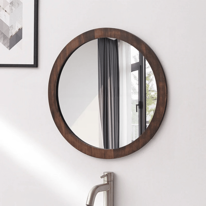 Miroir Bois Mural de Courtoisie Style Minimaliste