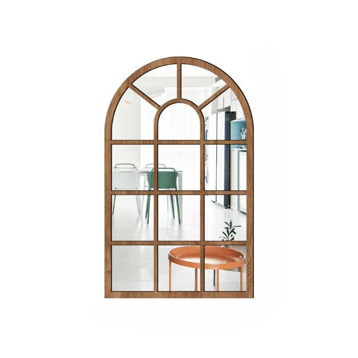 Miroir Bois Mural Style Fausse Fenêtre