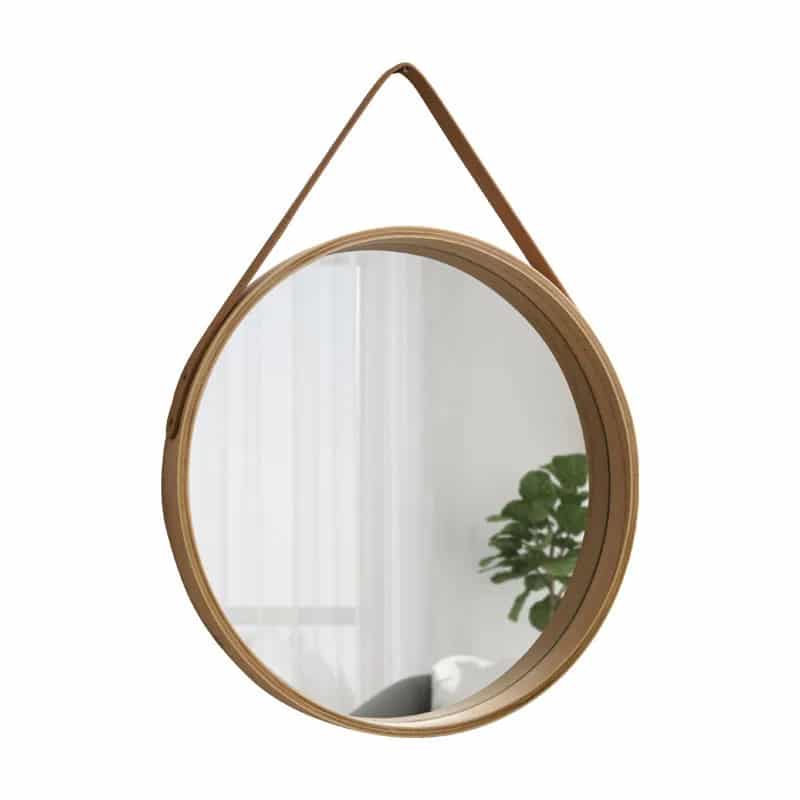 Miroir Bois Rond avec Bordure Épaisse