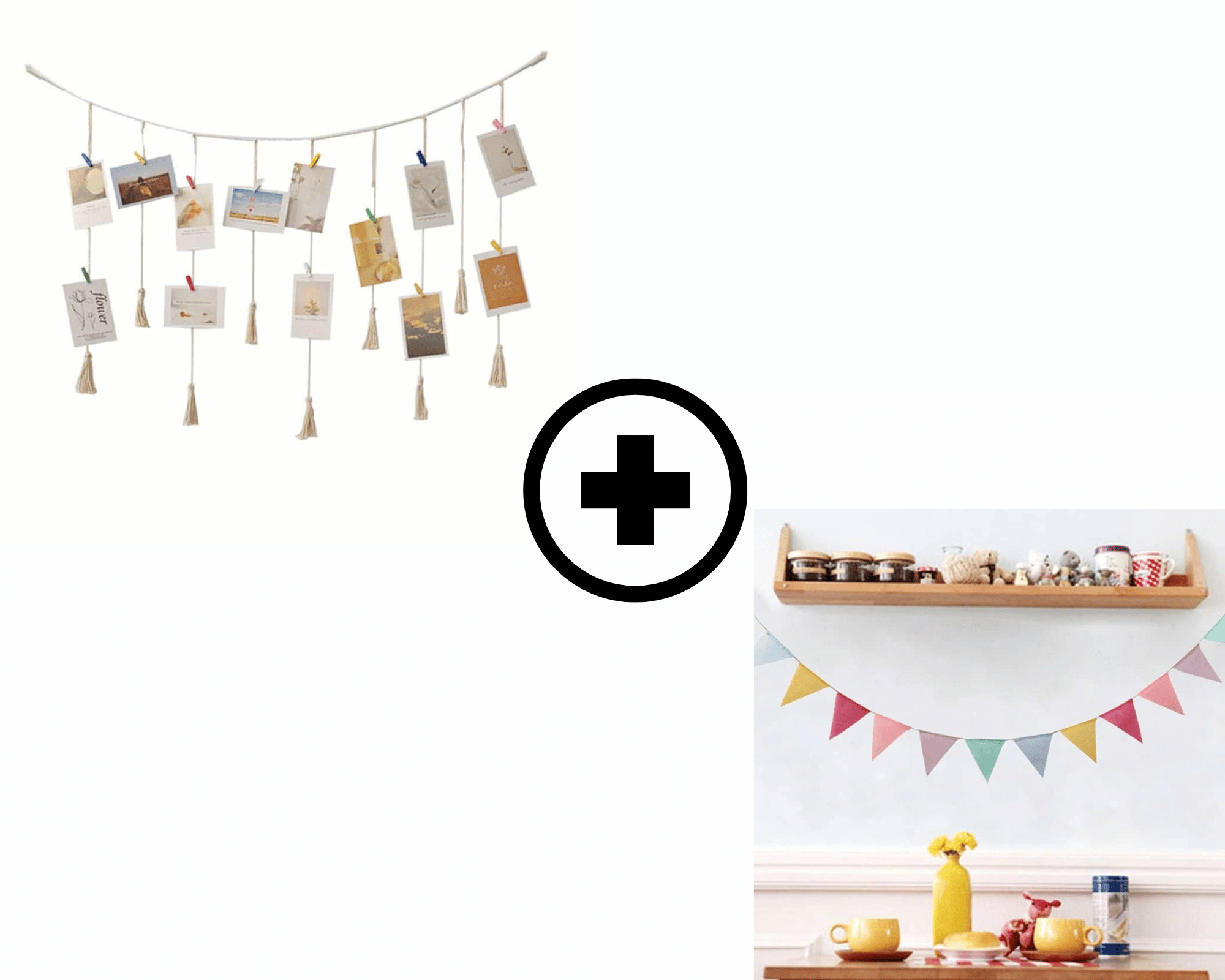 Pack Déco : Banderole colorée + Décoration murale photos