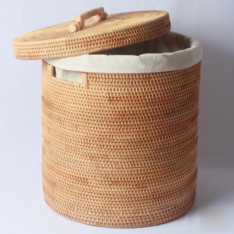 Panier à linge moderne en rotin