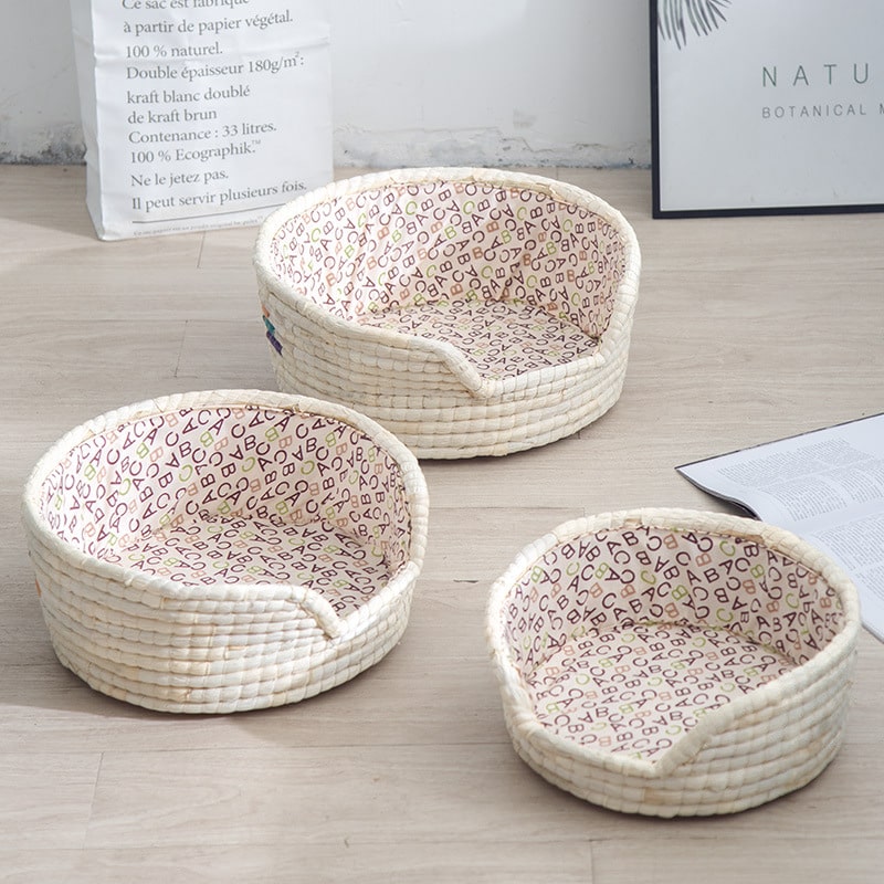 Panier blanc pour chien