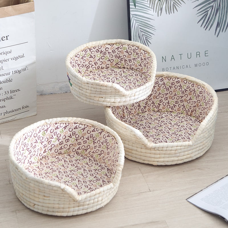 Panier blanc pour chien