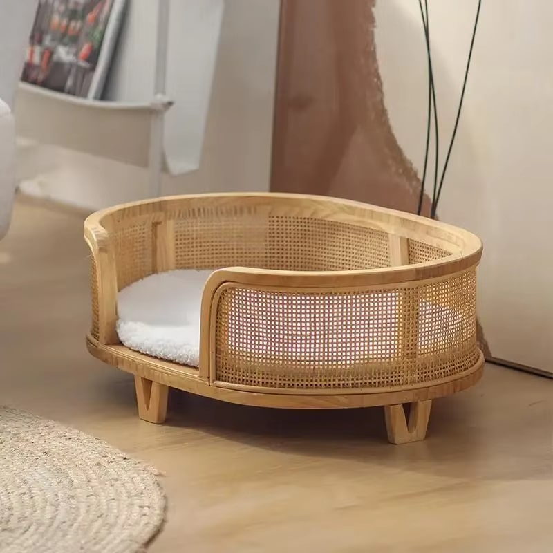 Panier Chien Osier sur Pieds