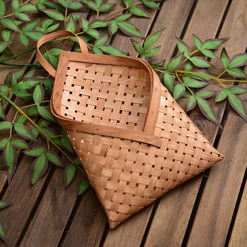 Panier de fleurs en bambou de style pastoral