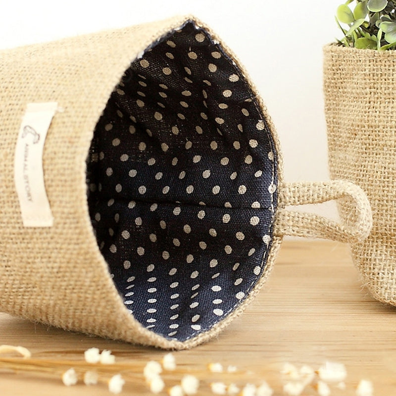 Panier de rangement de poche suspendu en coton et en lin