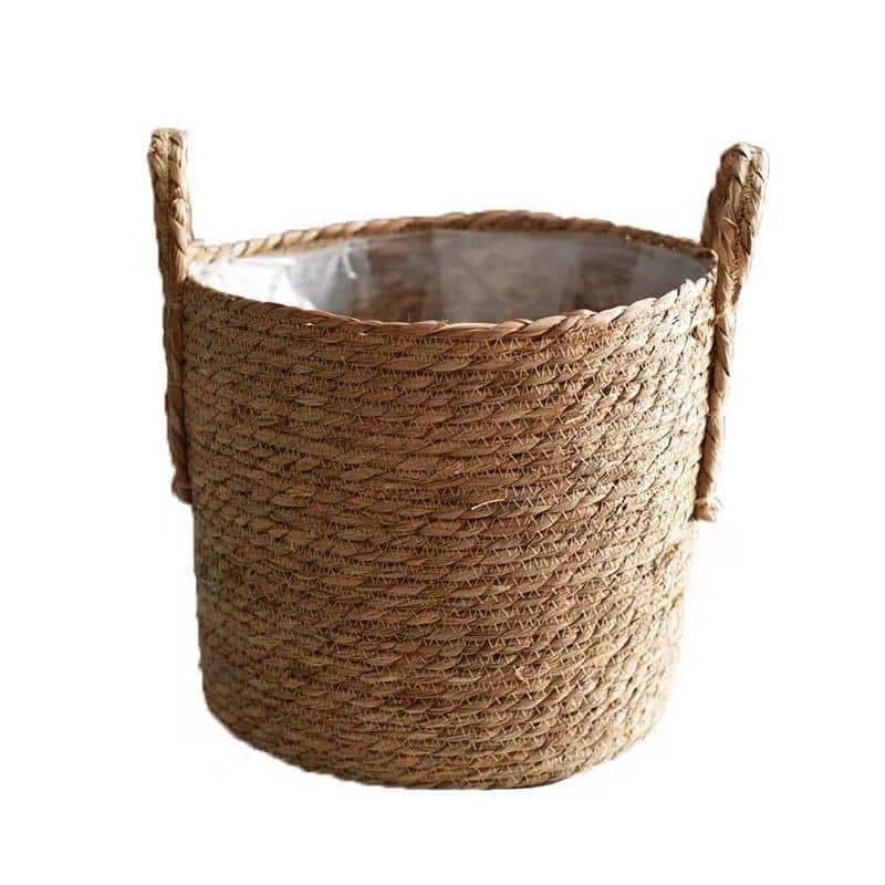Panier de rangement en osier naturel pour jardin fleurs ou linge