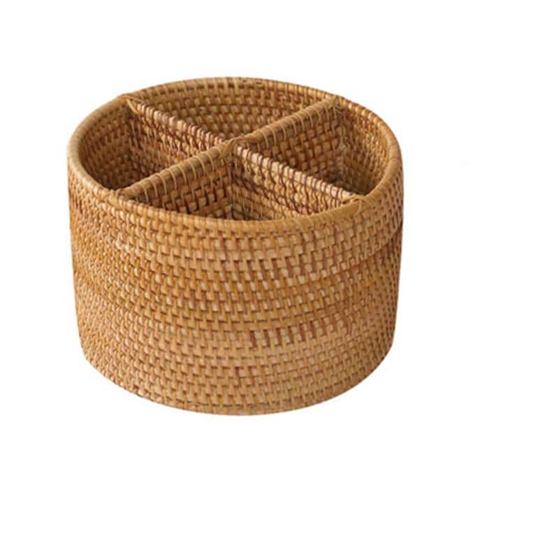 Panier de rangement en rotin à grille domestique