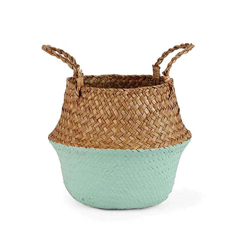 Panier de rangement en rotin style Bohème bicolore