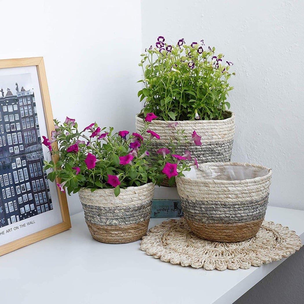 Panier de rangement en rotin tissé