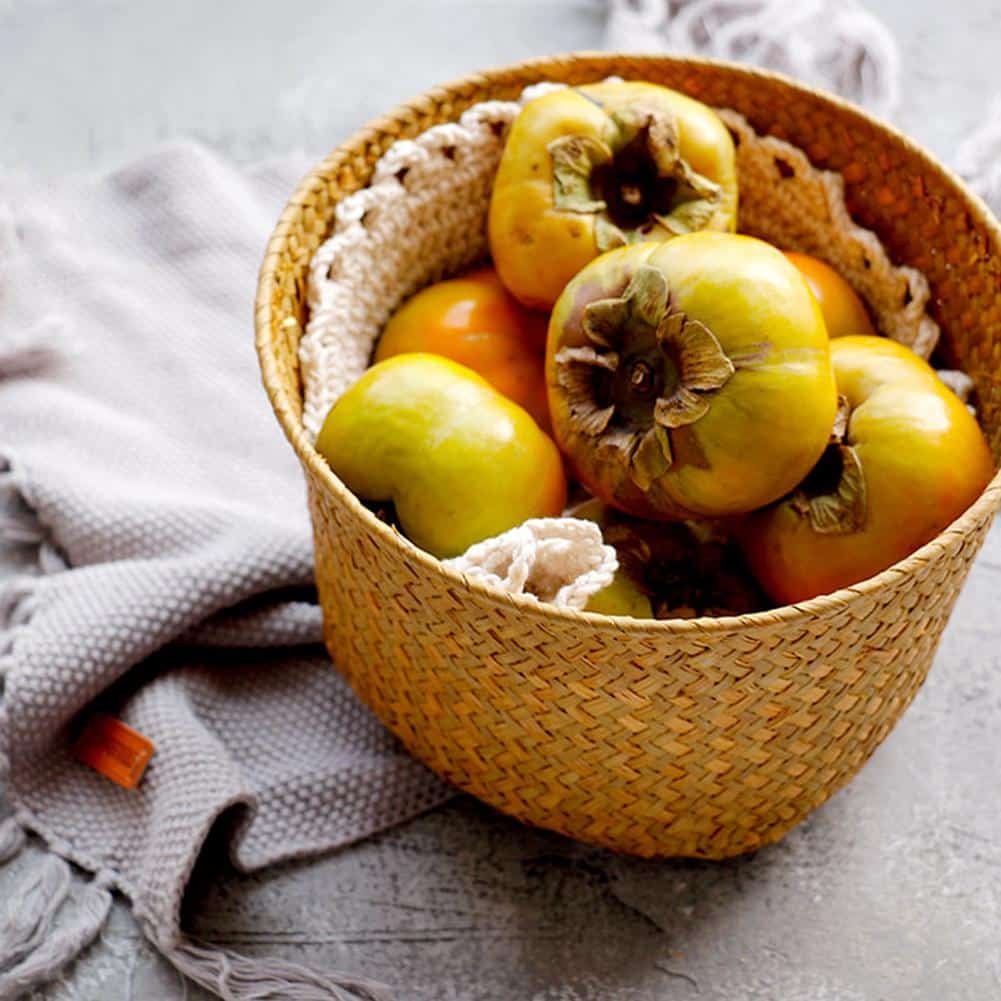 Panier de rangement en rotin tissé à la main
