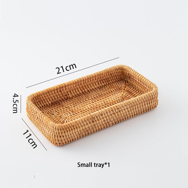 Panier de rangement en rotin tissé à la main