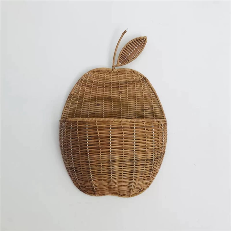 Panier de rangement en rotin Vintage en forme de pomme pour bébé