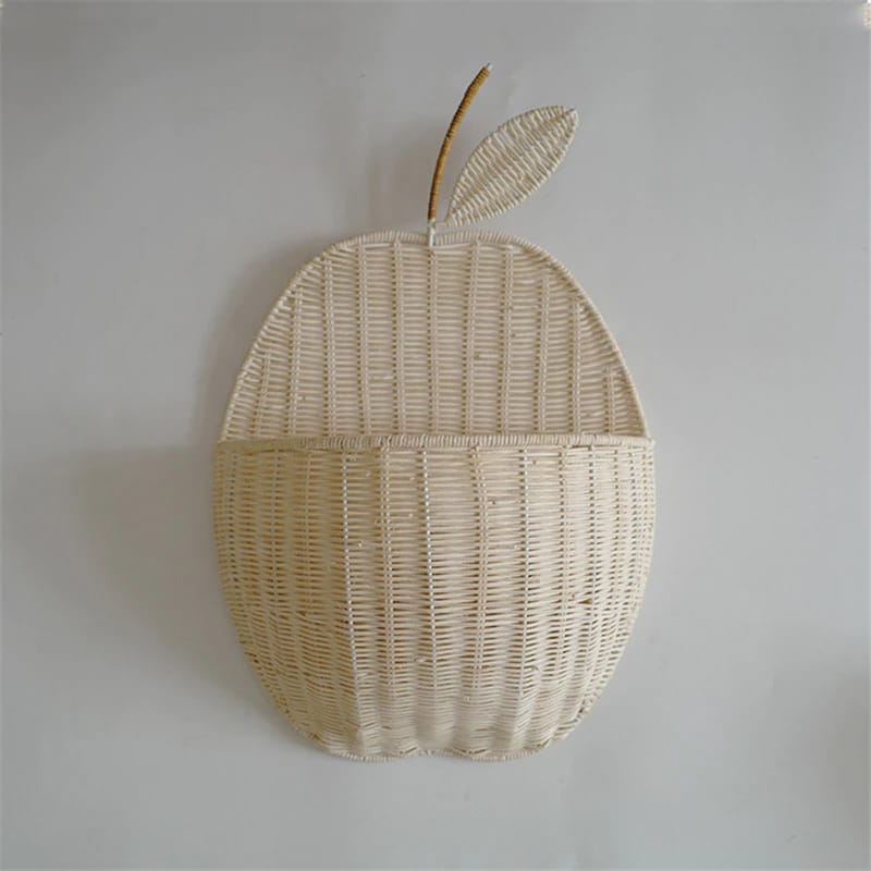 Panier de rangement en rotin Vintage en forme de pomme pour bébé