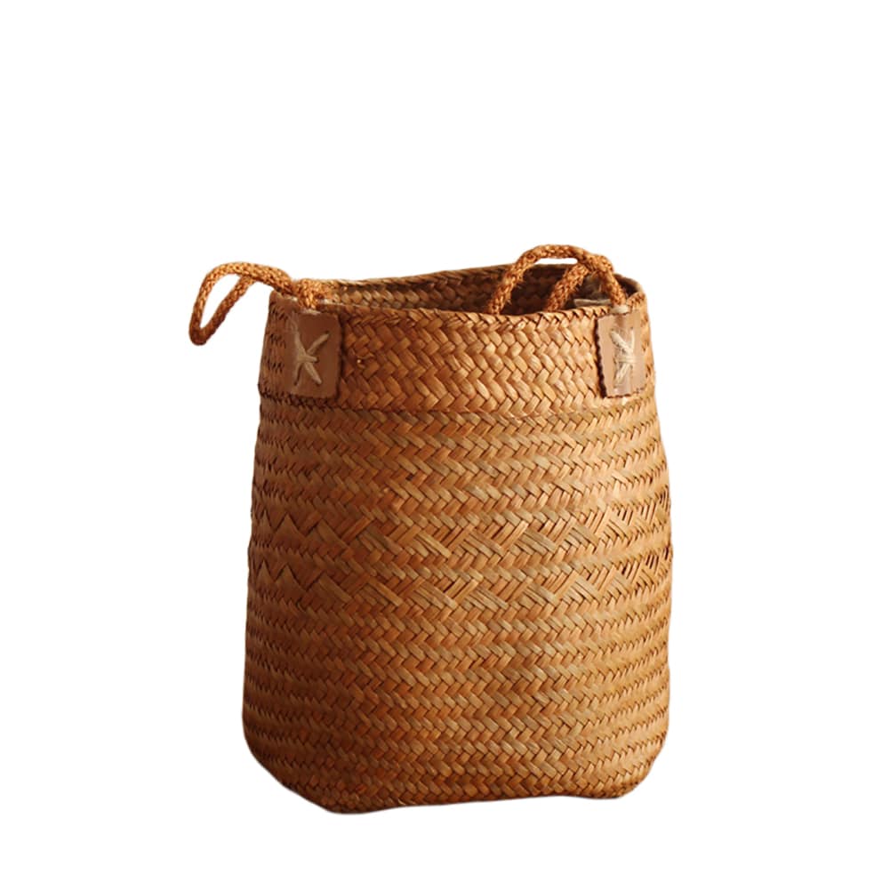 Panier de rangement nordique vintage marron de jardinage de fruits tissé à la main