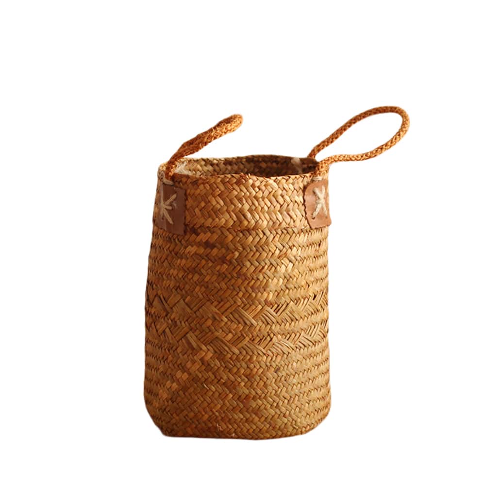 Panier de rangement nordique vintage marron de jardinage de fruits tissé à la main