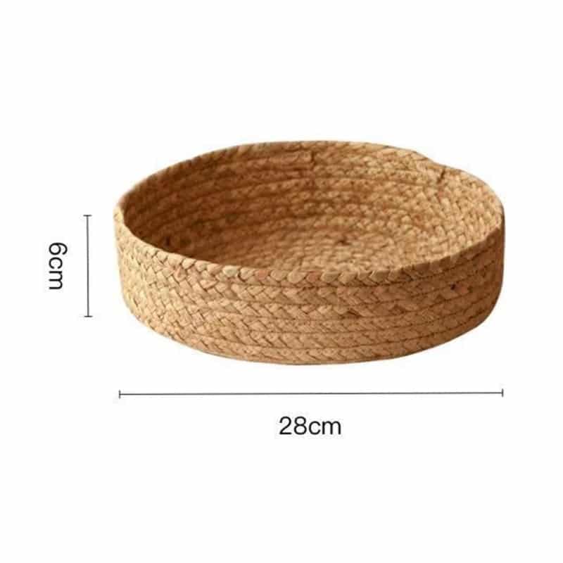 Panier de rangement rond tissé à la main