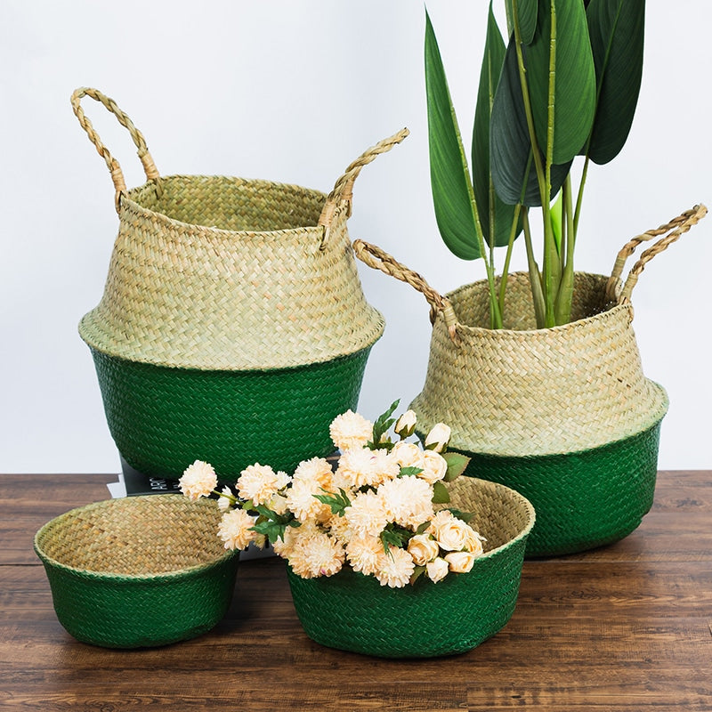 Panier de rangement style nordique pliable en osier