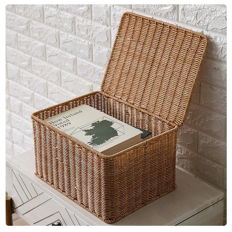 Panier de Rangement Tissé marron pour Maison