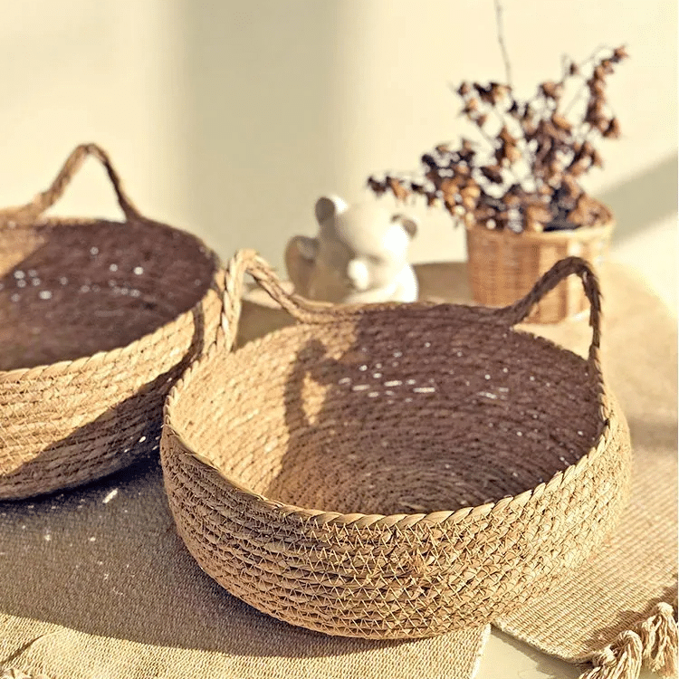 Panier Effet Rotin Respirant Style Lit pour Chat