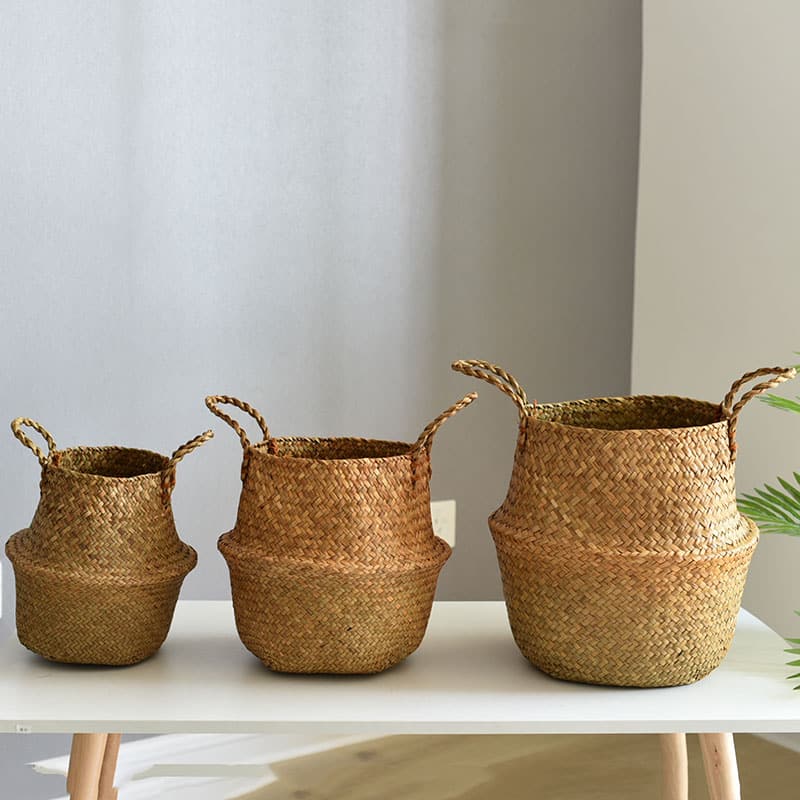 Panier embellisseur de plantes en rotin