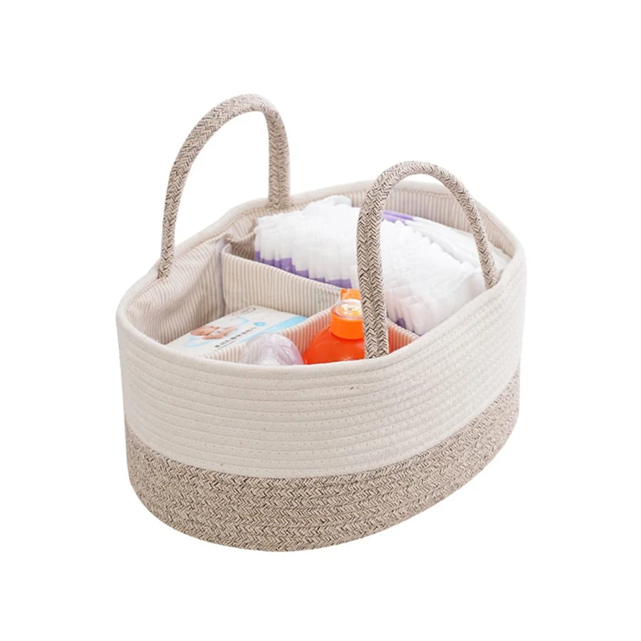Panier à Langer Effet Osier Portable et Multifonctionnel