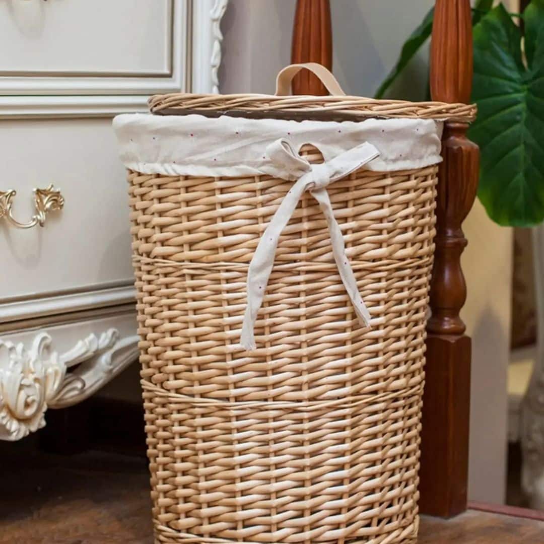Panier à Linge Rotin et Coton