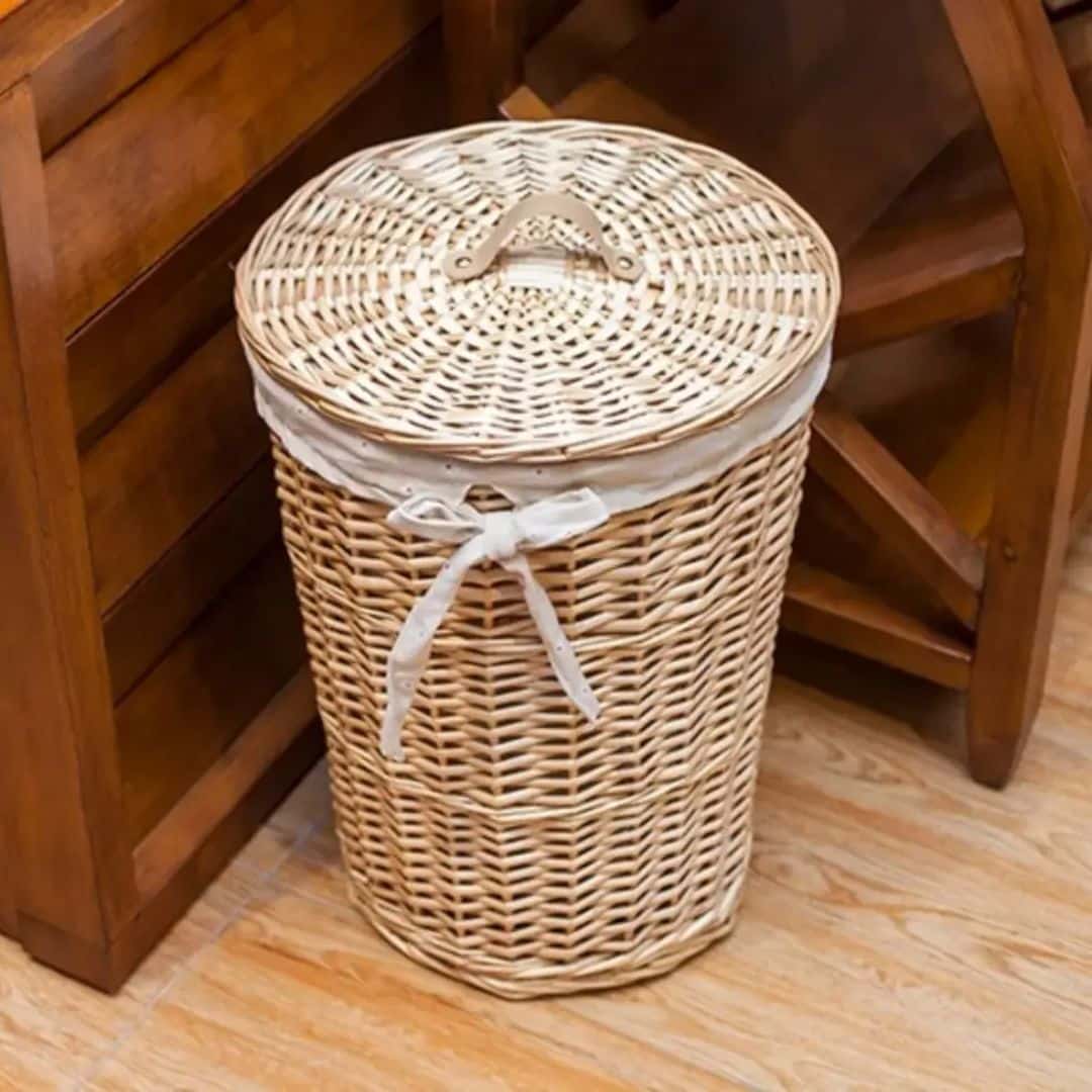 Panier à Linge Rotin et Coton